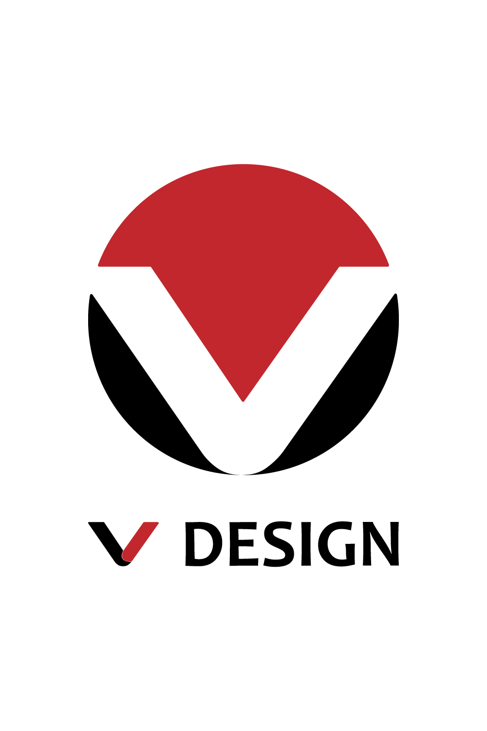 Initials V letter logo design red black ang white color best icon V logo monogram vector template illustration pinterest preview image.