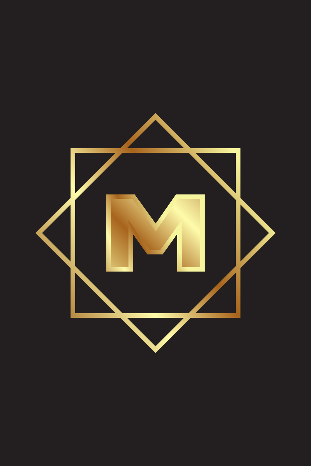 Luxury M letters logo design vector images M logo golden color ang black background logo pinterest preview image.
