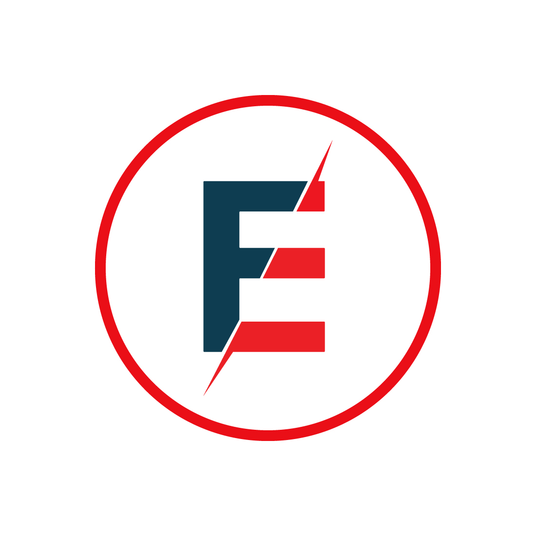 Initials E letters logo design vector icon E circle logo design preview image.