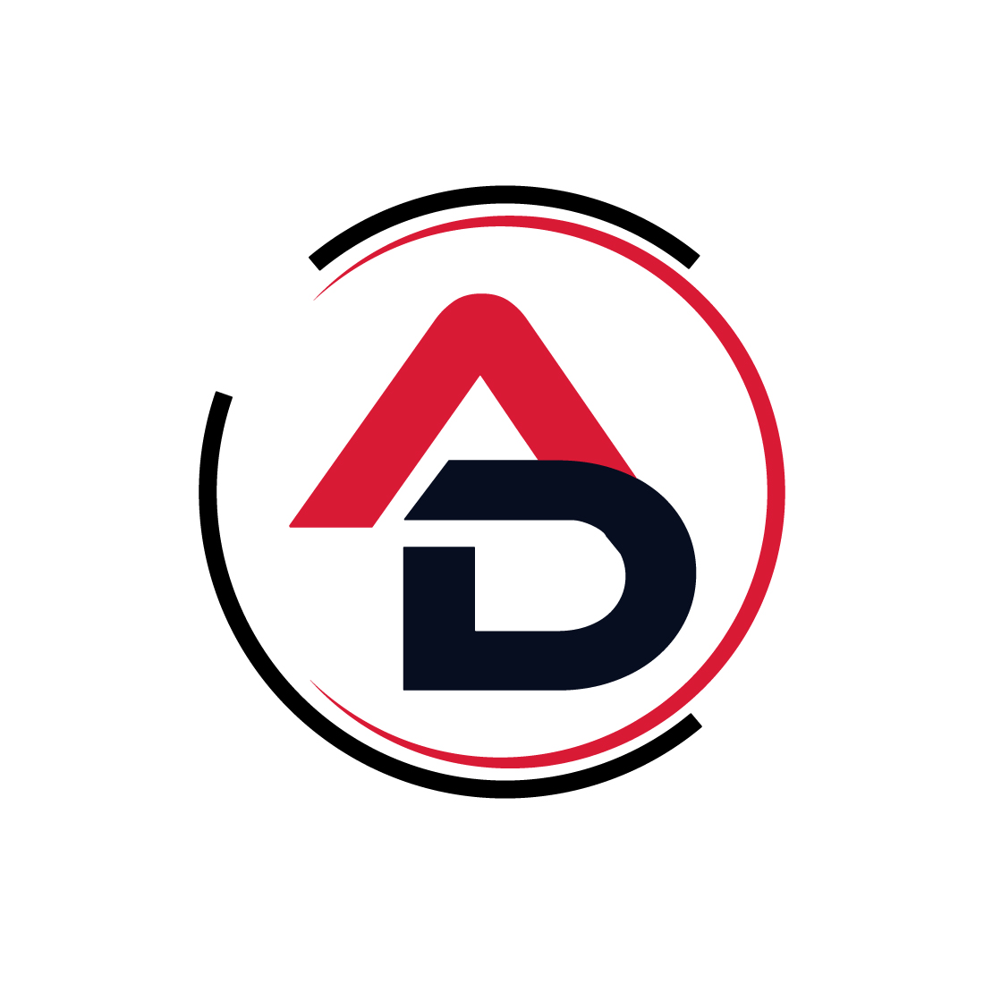 Initials AD letters logo design vector icon AD logo monogram design, DA circle logo preview image.