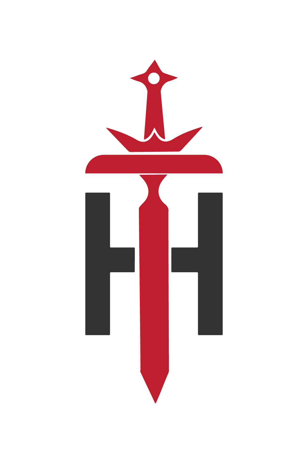 Initials H letters logo design vector images H logo red and black color The Sword logo design The Sword H logo best company identity pinterest preview image.