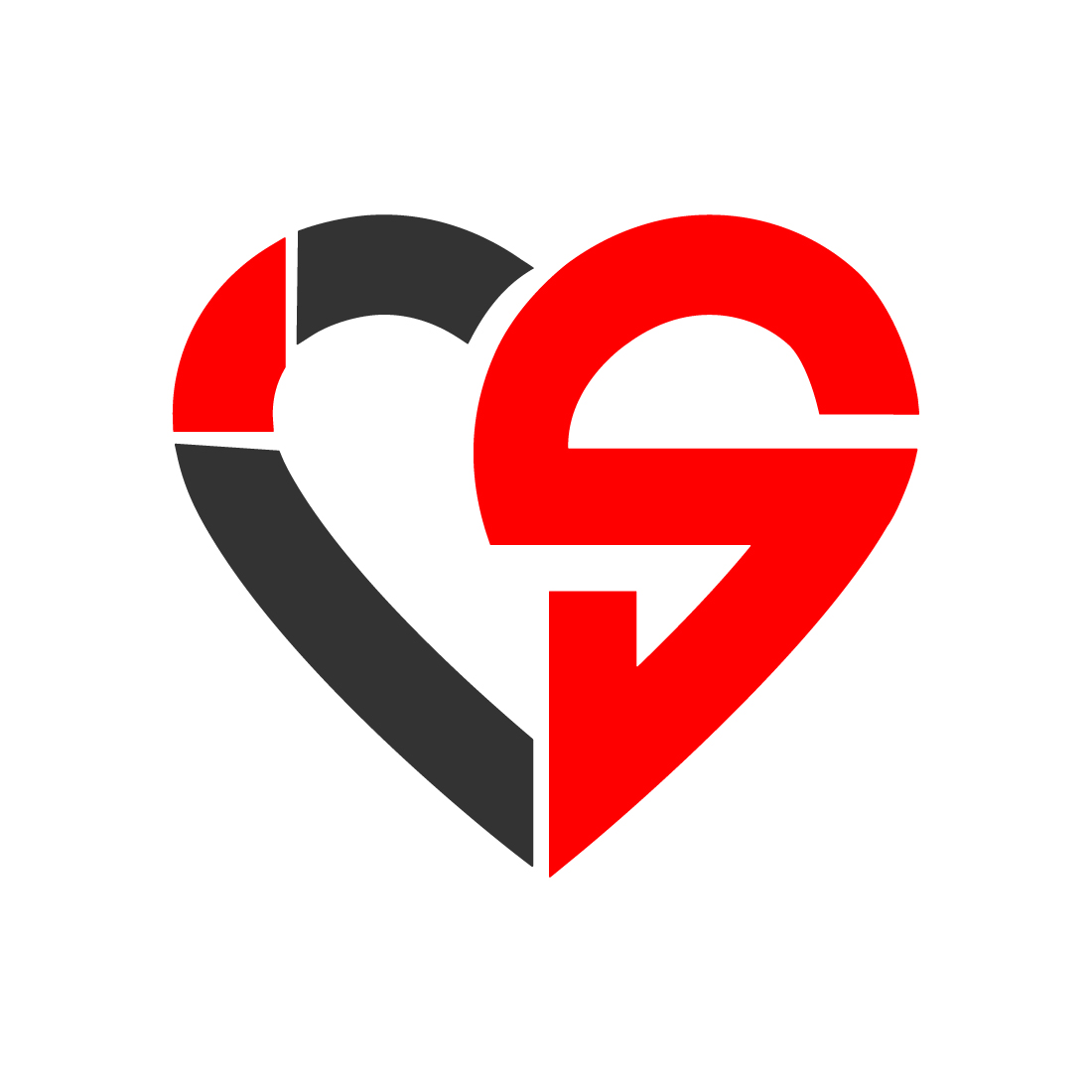 Initials IS letters logo design Love logo design vector icon IS love logo best icon design preview image.