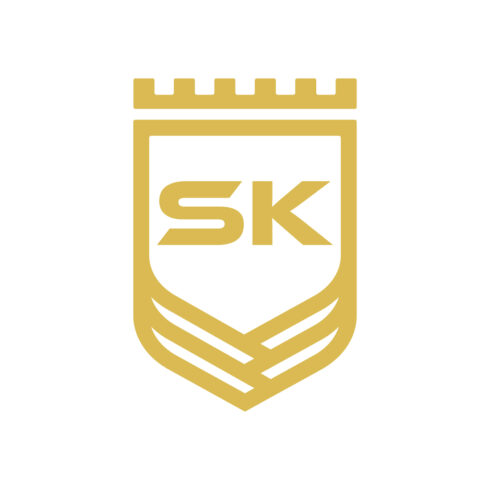 Luxury SK letters logo design vector icon KS logo Golden color best identity SK Crown logo design cover image.