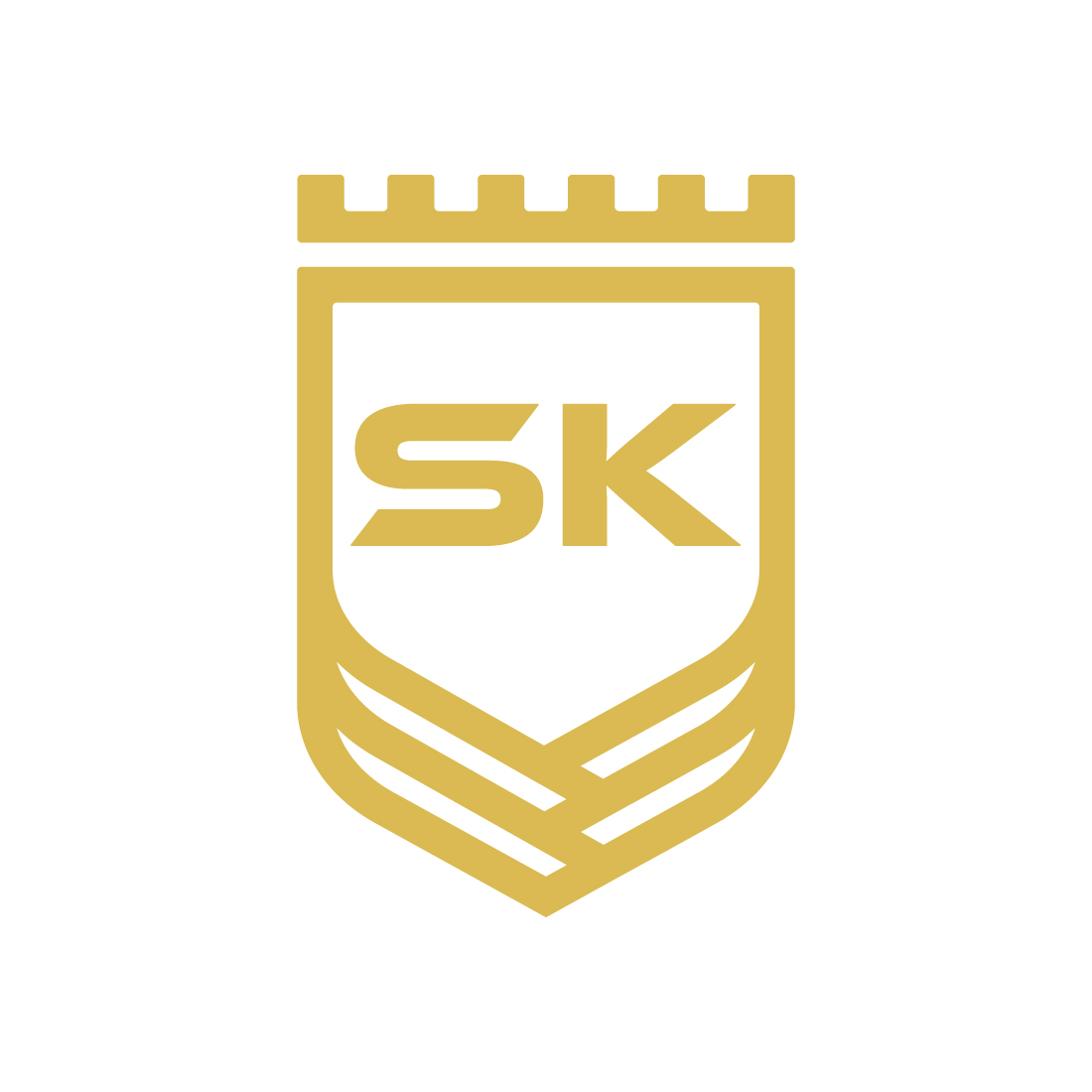 Luxury SK letters logo design vector icon KS logo Golden color best identity SK Crown logo design preview image.