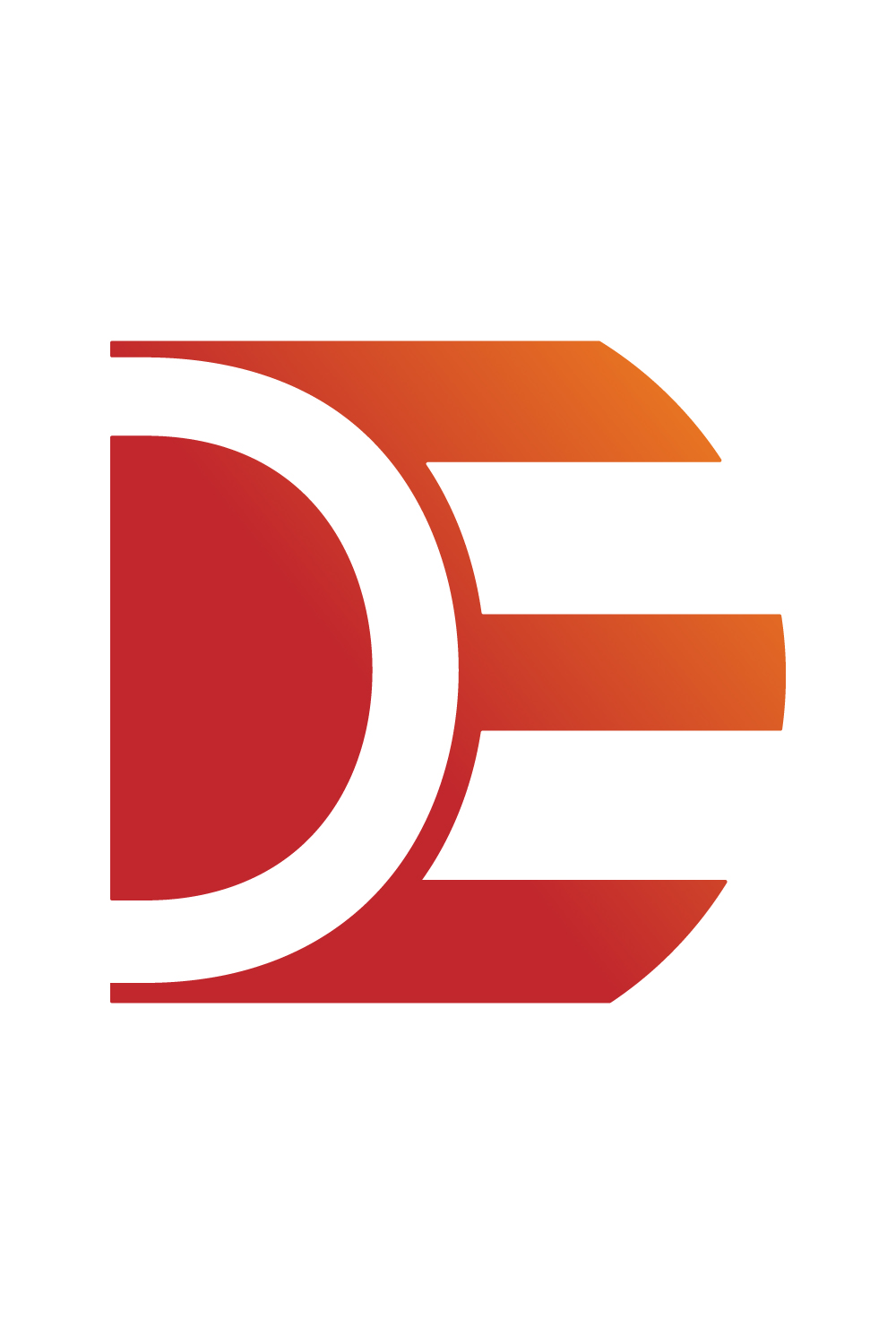 Professional DE letters logo design vector images ED logo orange and white color best company identity DE icon design pinterest preview image.