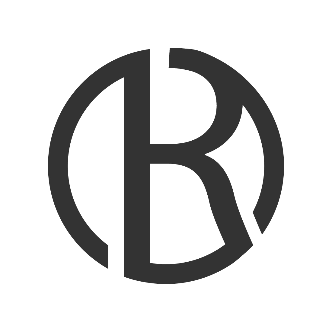 Professional OR letters logo vector images design R logo design circle icon black color R letter logo best identity preview image.