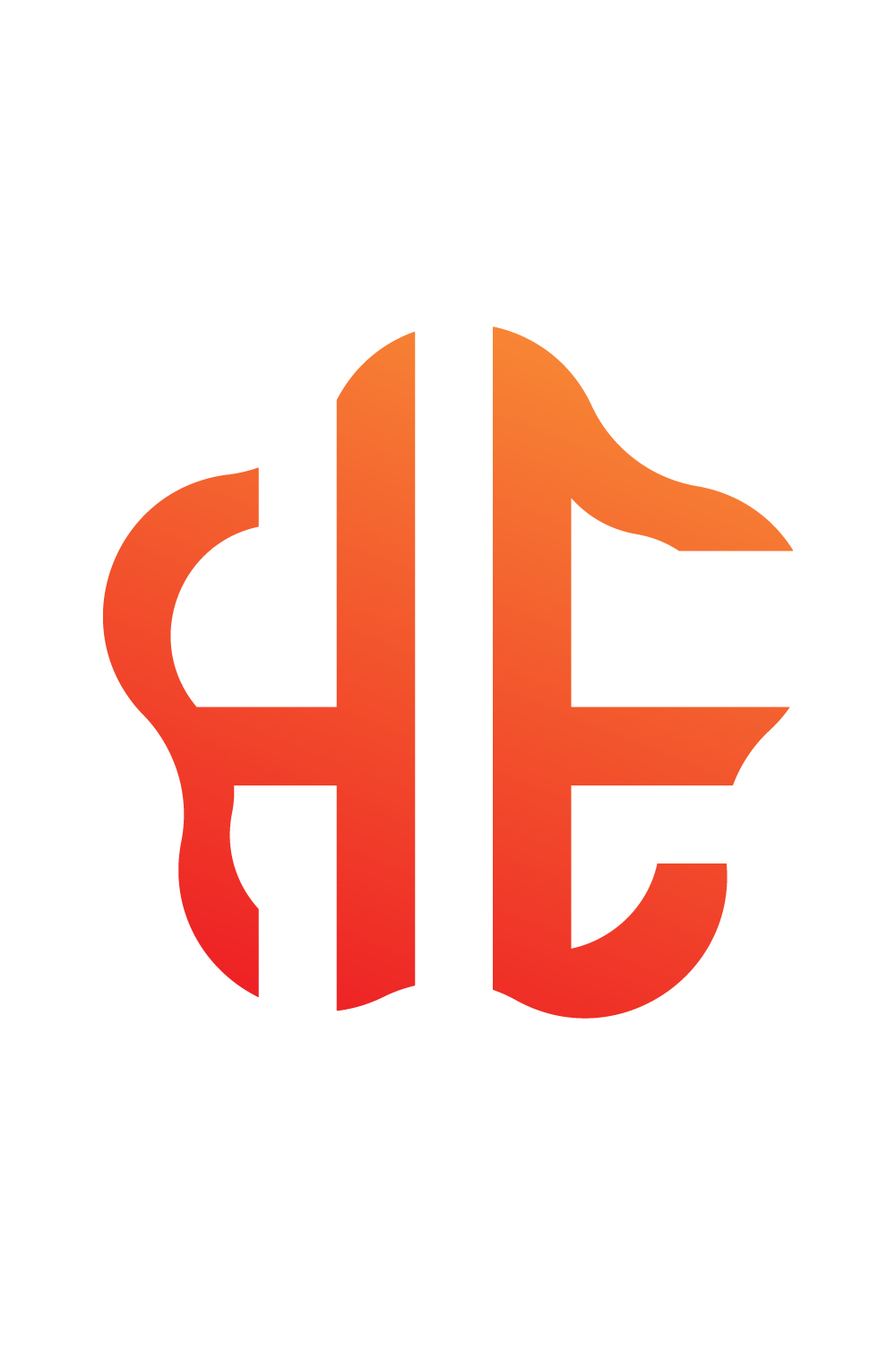 Initial HE letters logo design vector orange color best company identity HE logo template icon design EH icon best quality pinterest preview image.