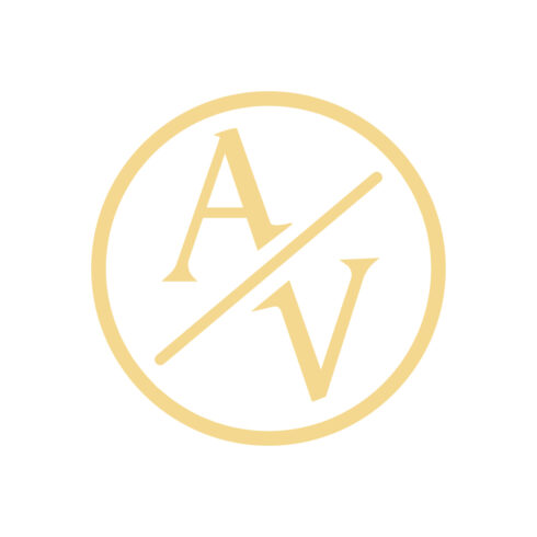 Luxury AV letters logo design vector images AV logo golden color best icon VA circle logo template design cover image.