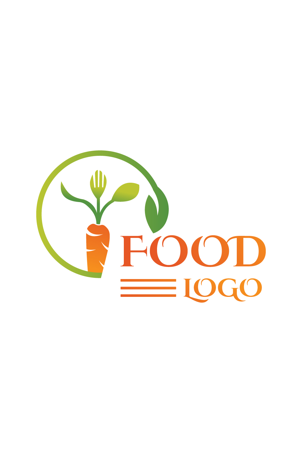 Natural Food logo design vector icon Green Food logo template vector images Carrot food logo design  Green leaf circle logo pinterest preview image.