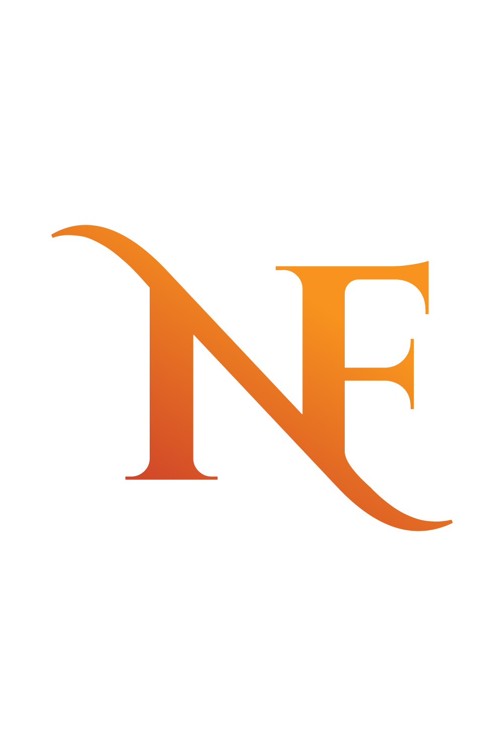 Initials NF letters logo design vector icon NF logo orange color best company identity FN logo monogram icon design pinterest preview image.