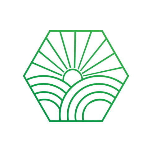 Fresh Farm logo design Green Sun Template vector icon best identity cover image.