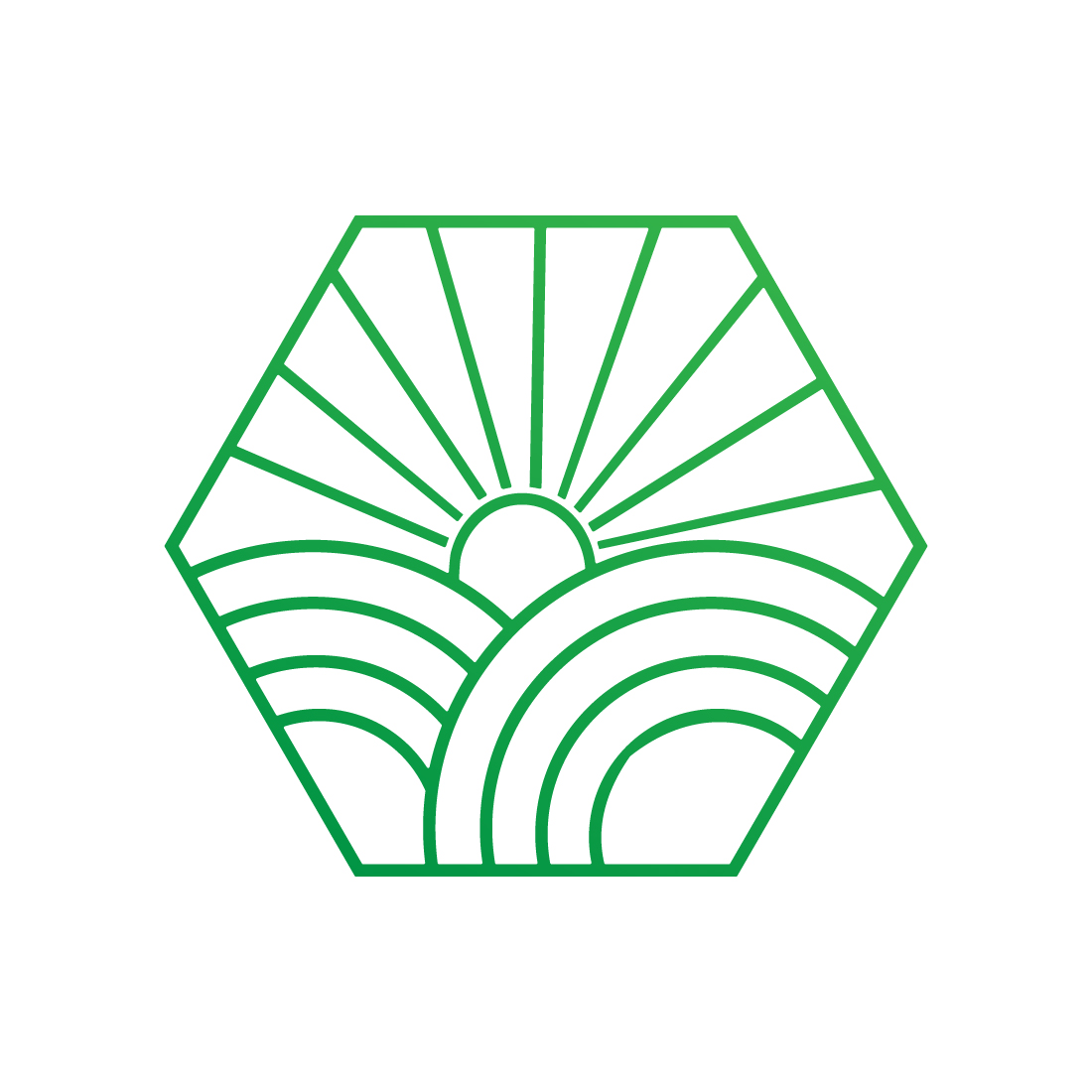 Fresh Farm logo design Green Sun Template vector icon best identity preview image.