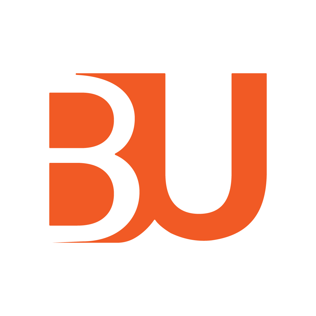 Initials BU letters logo design vector images BU logo template royalty UB logo white and orange color company identity preview image.