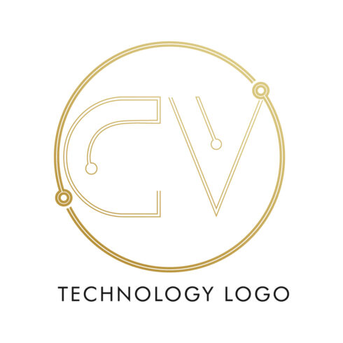 CV Technology logo design Luxury CV letters logo vector icon technology VC logo circle golden color best icon cover image.