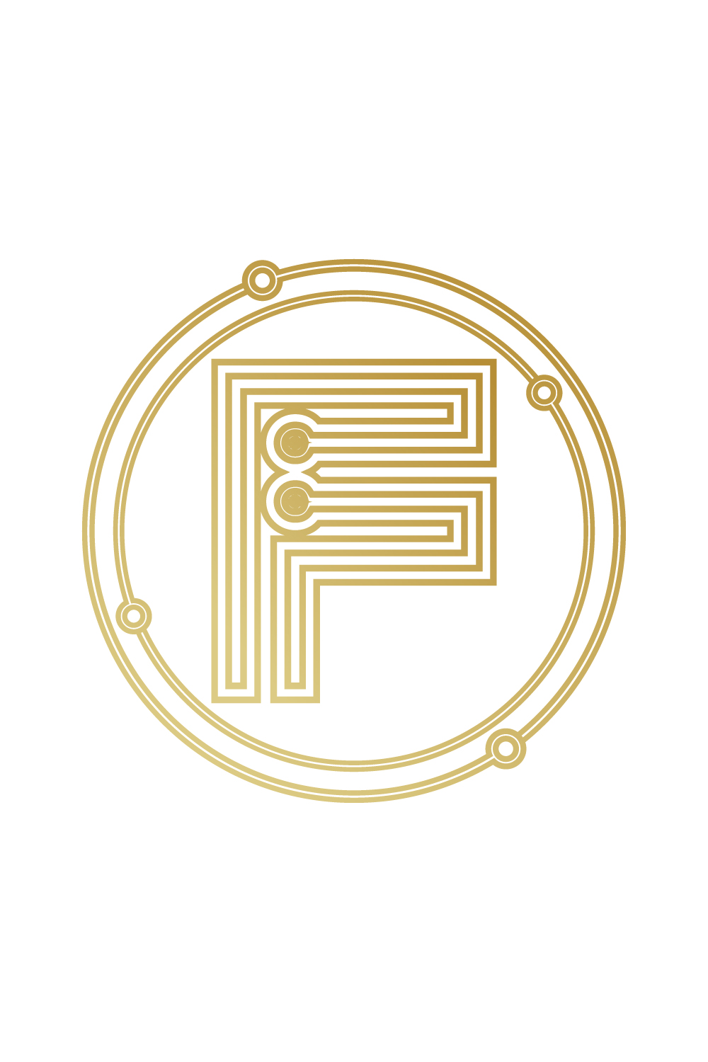 Initials F letters logo design vector images F technology logo design F logo golden color circle icon design pinterest preview image.