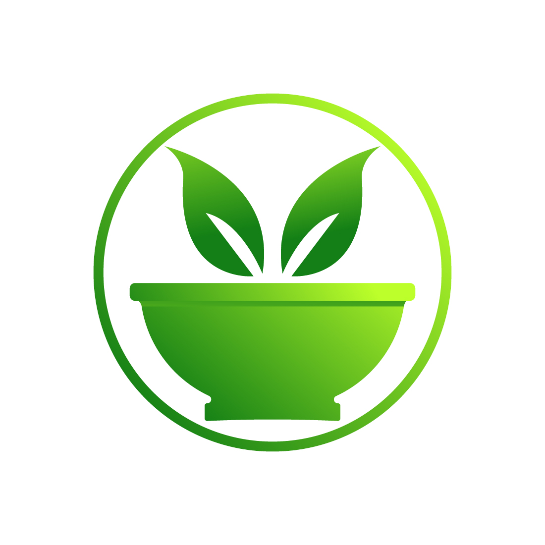 Green Herbal logo design vector images Green tree logo best icon Green Vegetable logo design template icon Vegan food, healthy soup Vector logo best monogram identity cover image.