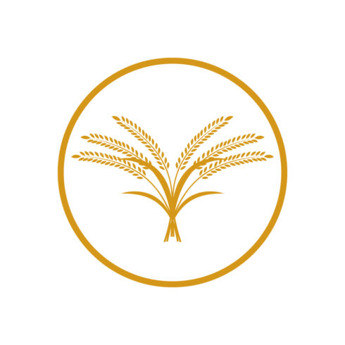 Agriculture Wheat rice food logo design Paddy logo design vector icon Rice farming logo template illustration cover image.