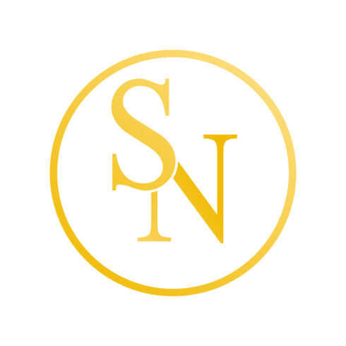 Luxury SN logo design vector icon SN letters logo design Golden color best logo NS golden color circle logo monogram company identity logo cover image.
