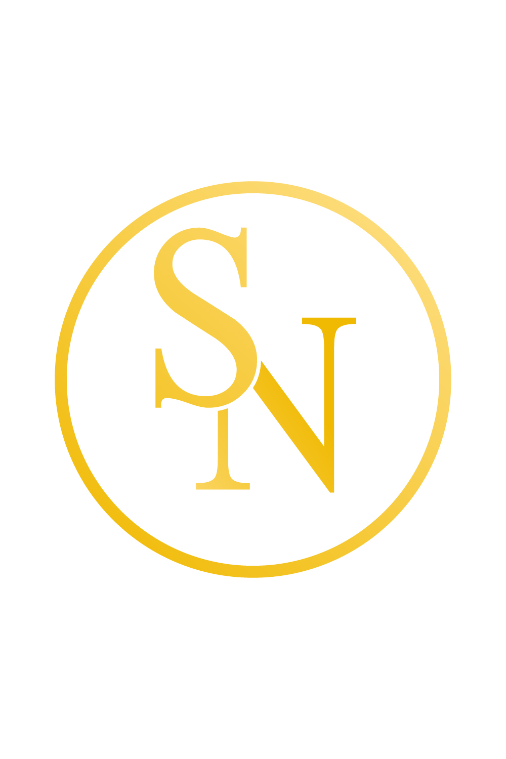 Luxury SN logo design vector icon SN letters logo design Golden color best logo NS golden color circle logo monogram company identity logo pinterest preview image.