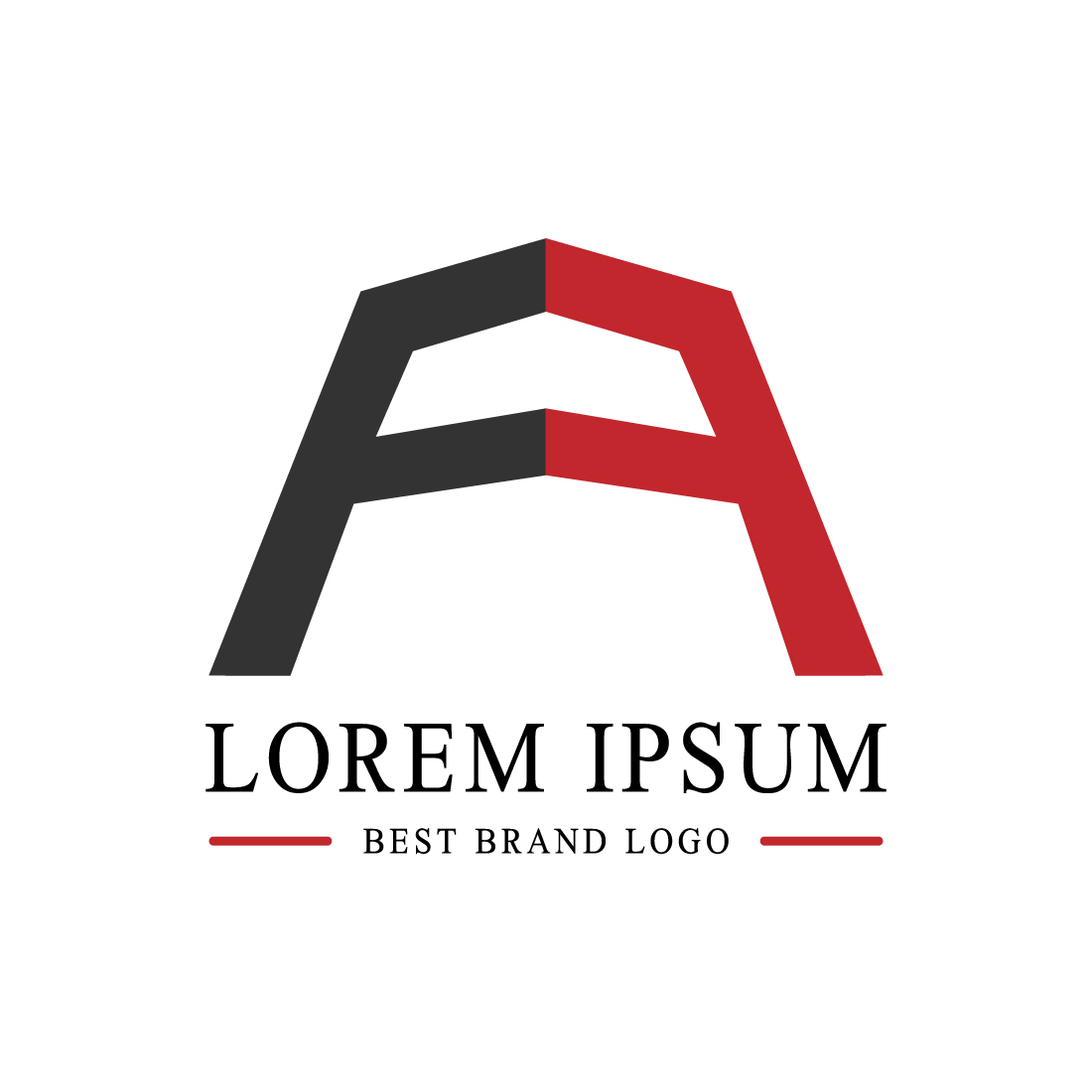 A letters logo design vector icon FF logo monogram icon design A logo design red and black preview image.