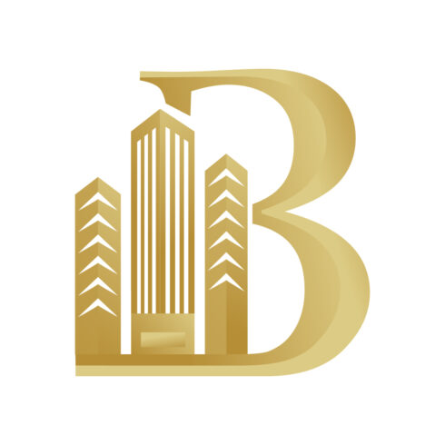Luxury B Real Estate logo design vector images B logo design template arts B golden color Real Estate logo best business icon cover image.