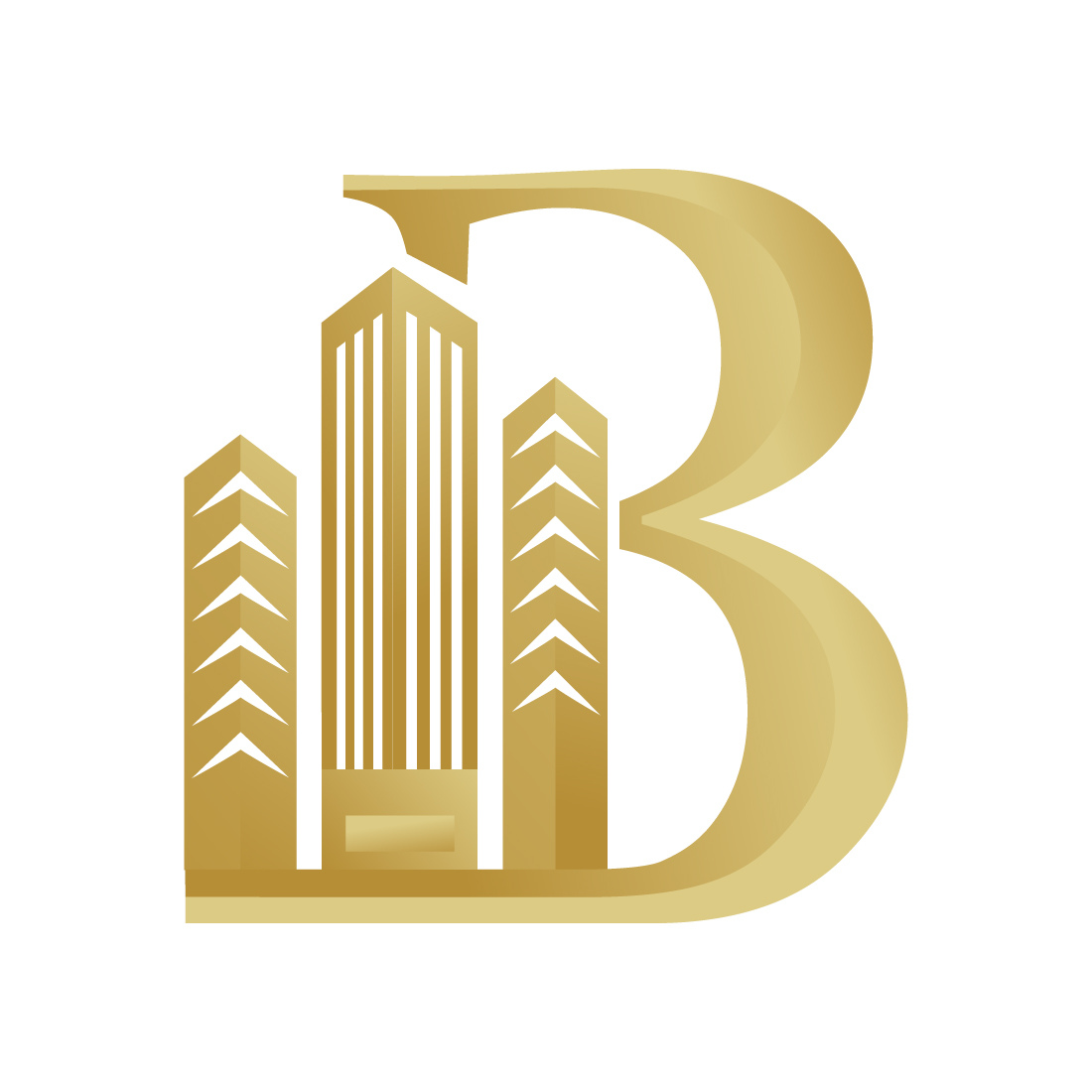 Luxury B Real Estate logo design vector images B logo design template arts B golden color Real Estate logo best business icon preview image.