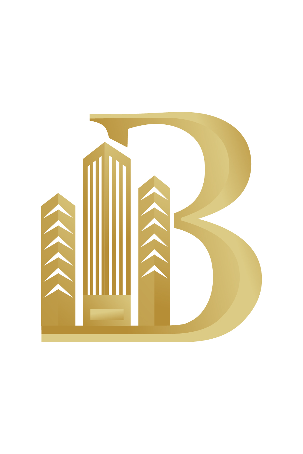 Luxury B Real Estate logo design vector images B logo design template arts B golden color Real Estate logo best business icon pinterest preview image.
