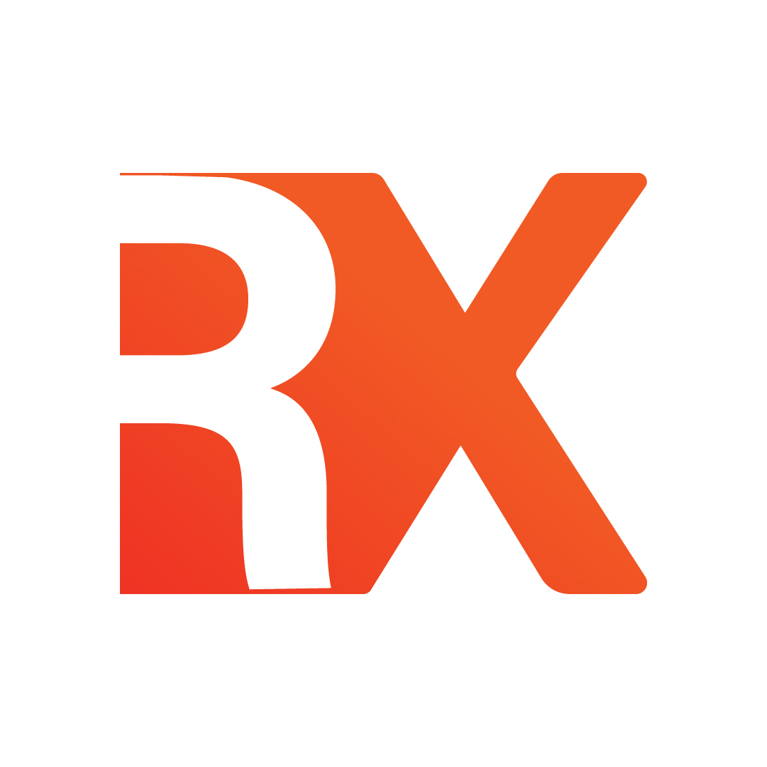 RX letters logo design vector images. RX logo white and orange color ...