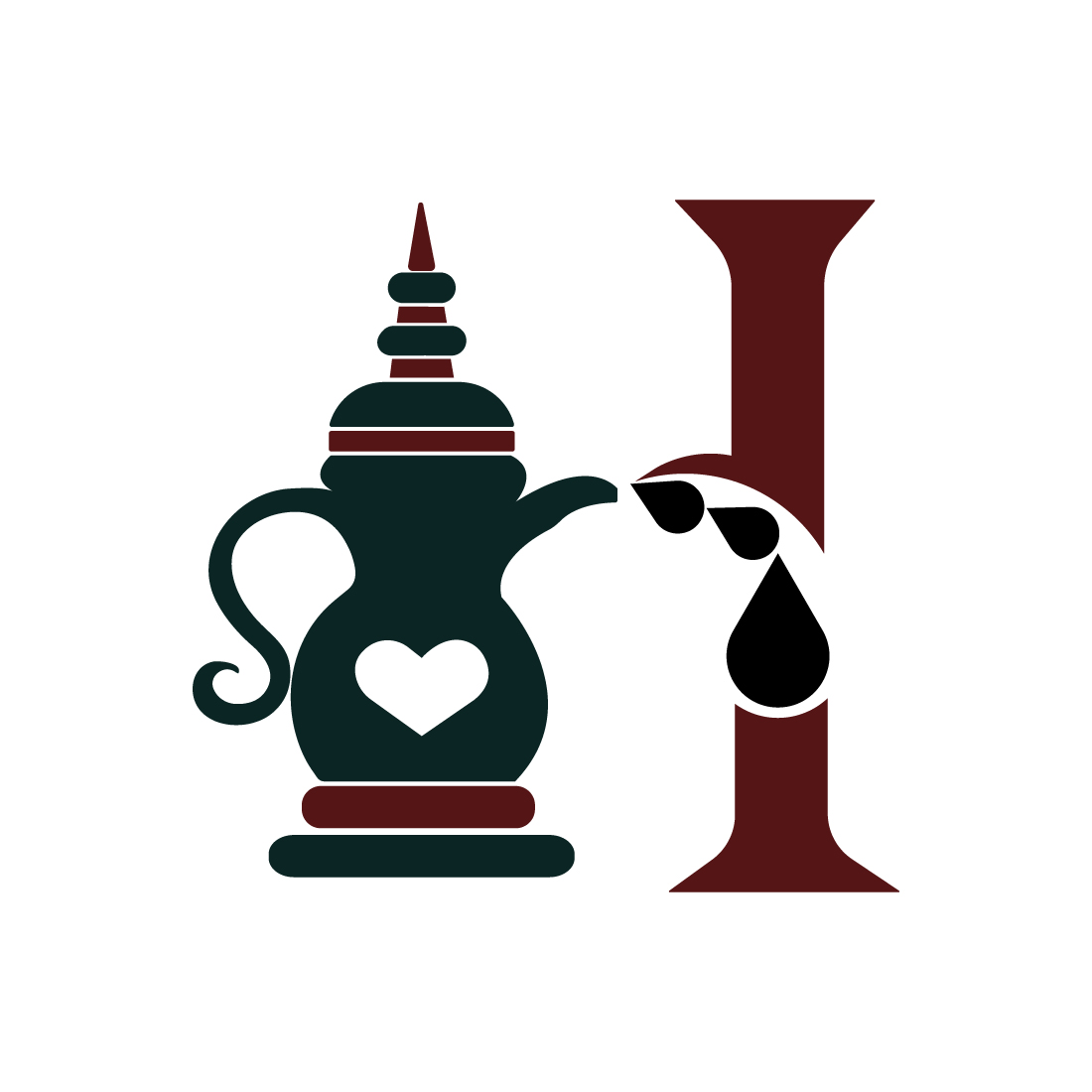 Arabic Object Jug Silhouette vector images Coffee pot logo design template illustration preview image.