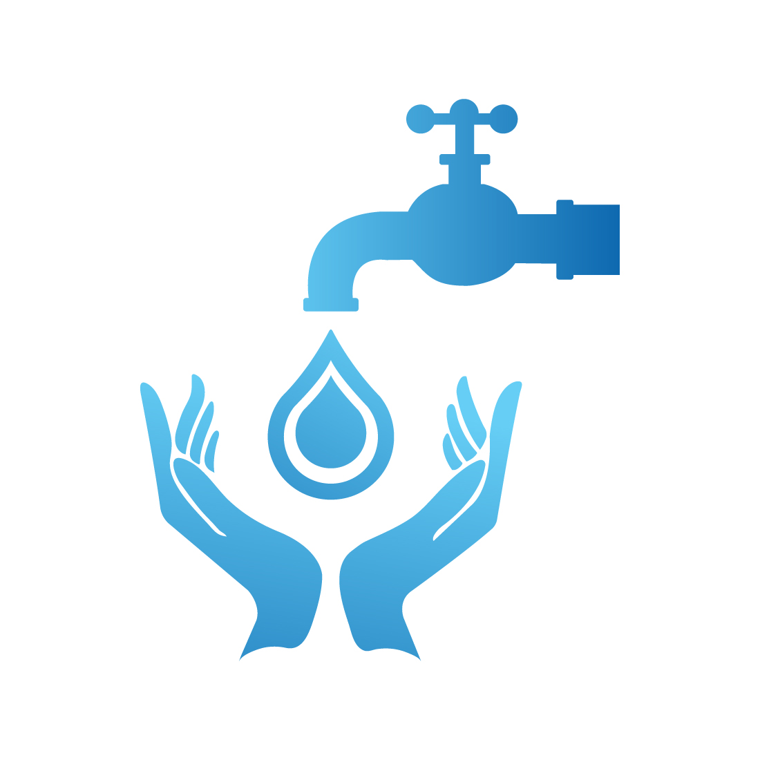 Hand Care Water Drop logo design vector illustration preview image.
