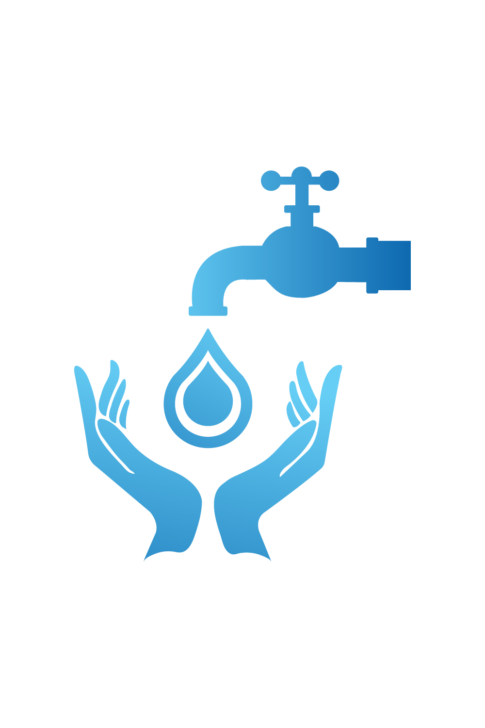 Hand Care Water Drop logo design vector illustration pinterest preview image.