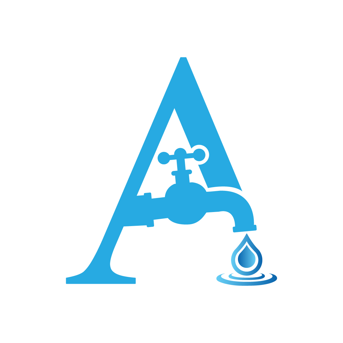 Professional A letters logo design vector images A Water drop logo design A water tap logo best icon template illustration preview image.