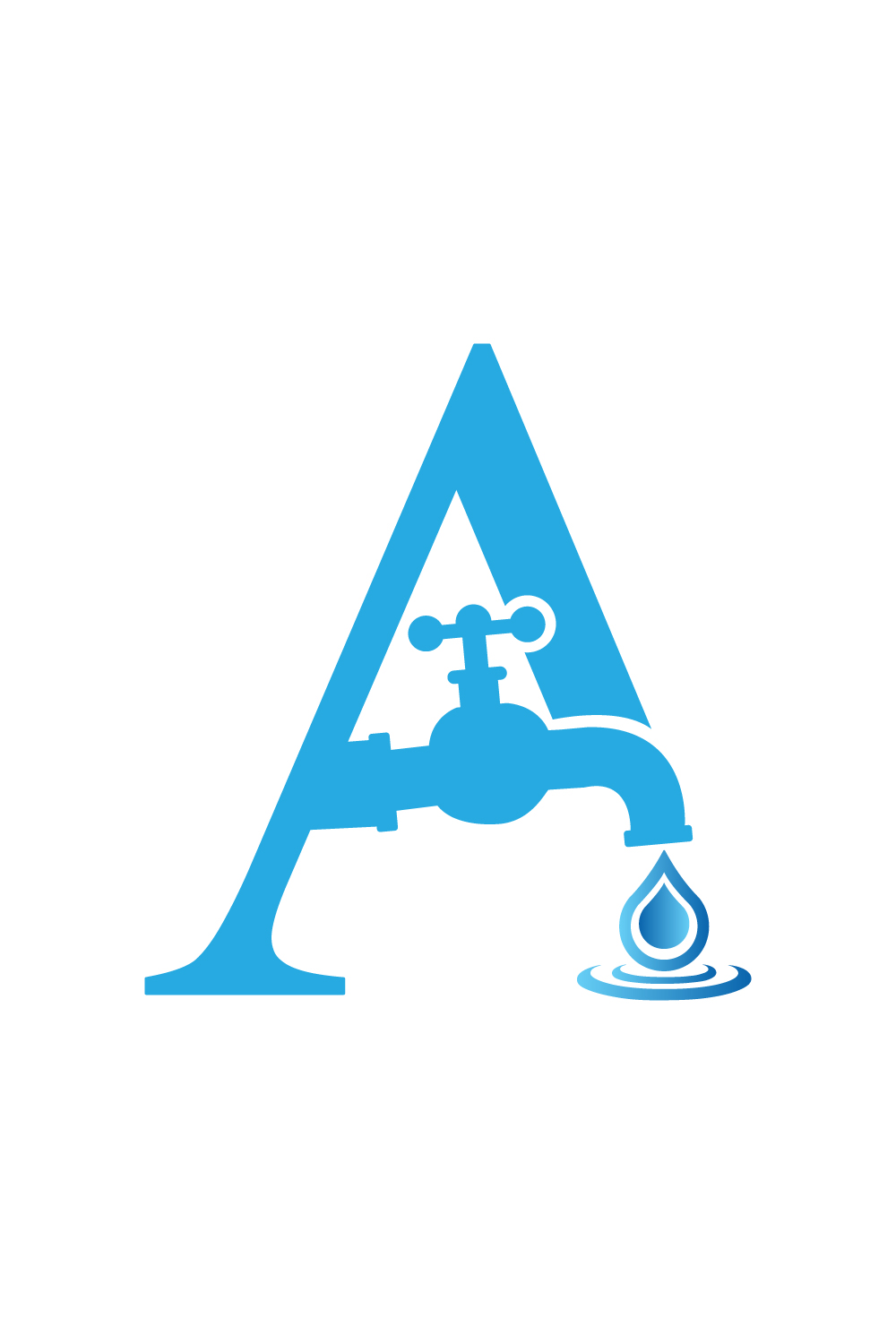 Professional A letters logo design vector images A Water drop logo design A water tap logo best icon template illustration pinterest preview image.