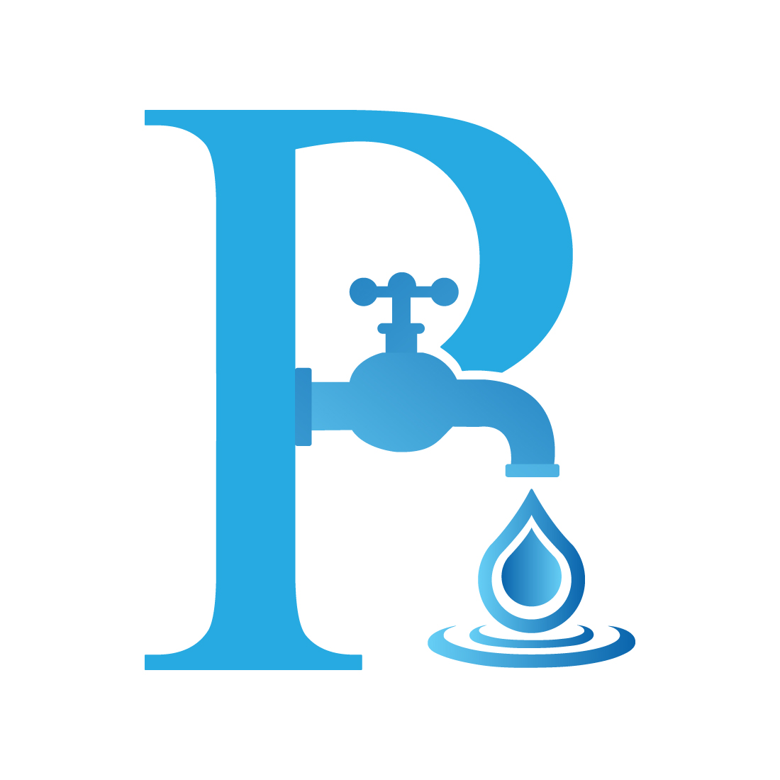 Professional P letters logo design vector images P Water drop logo design P water tap logo best icon template illustration preview image.