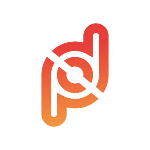 Initials PD letters logo design PD logo template, vector royalty orange color logo cover image.