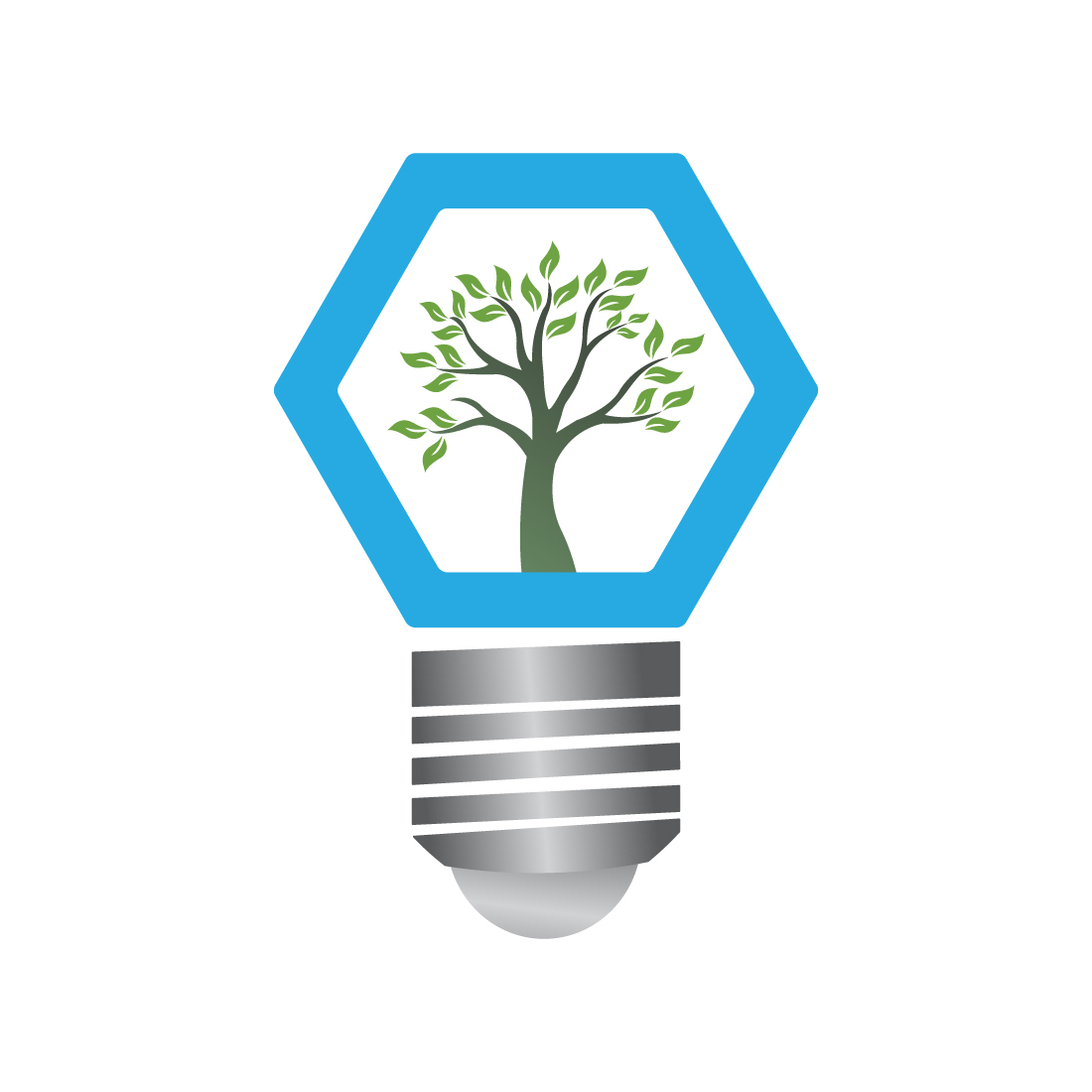 Human Health ang care vector logo design Green Energy icon with light bulb and light logo design preview image.