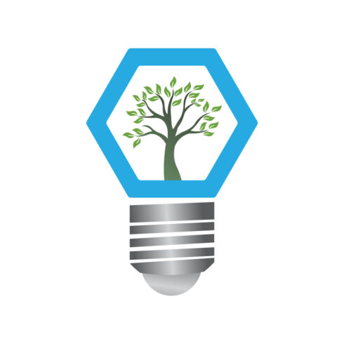 Human Health ang care vector logo design Green Energy icon with light bulb and light logo design cover image.