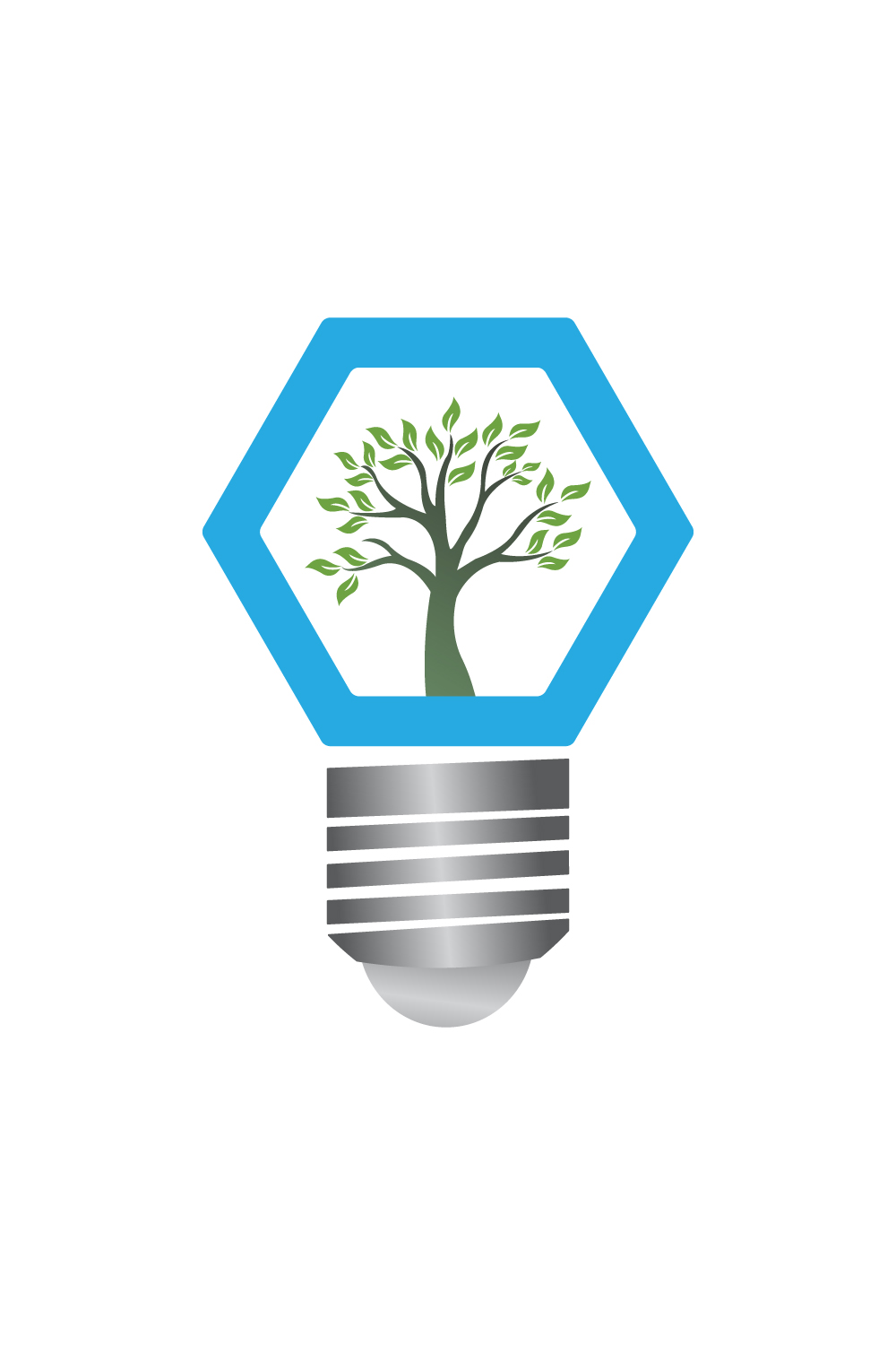 Human Health ang care vector logo design Green Energy icon with light bulb and light logo design pinterest preview image.