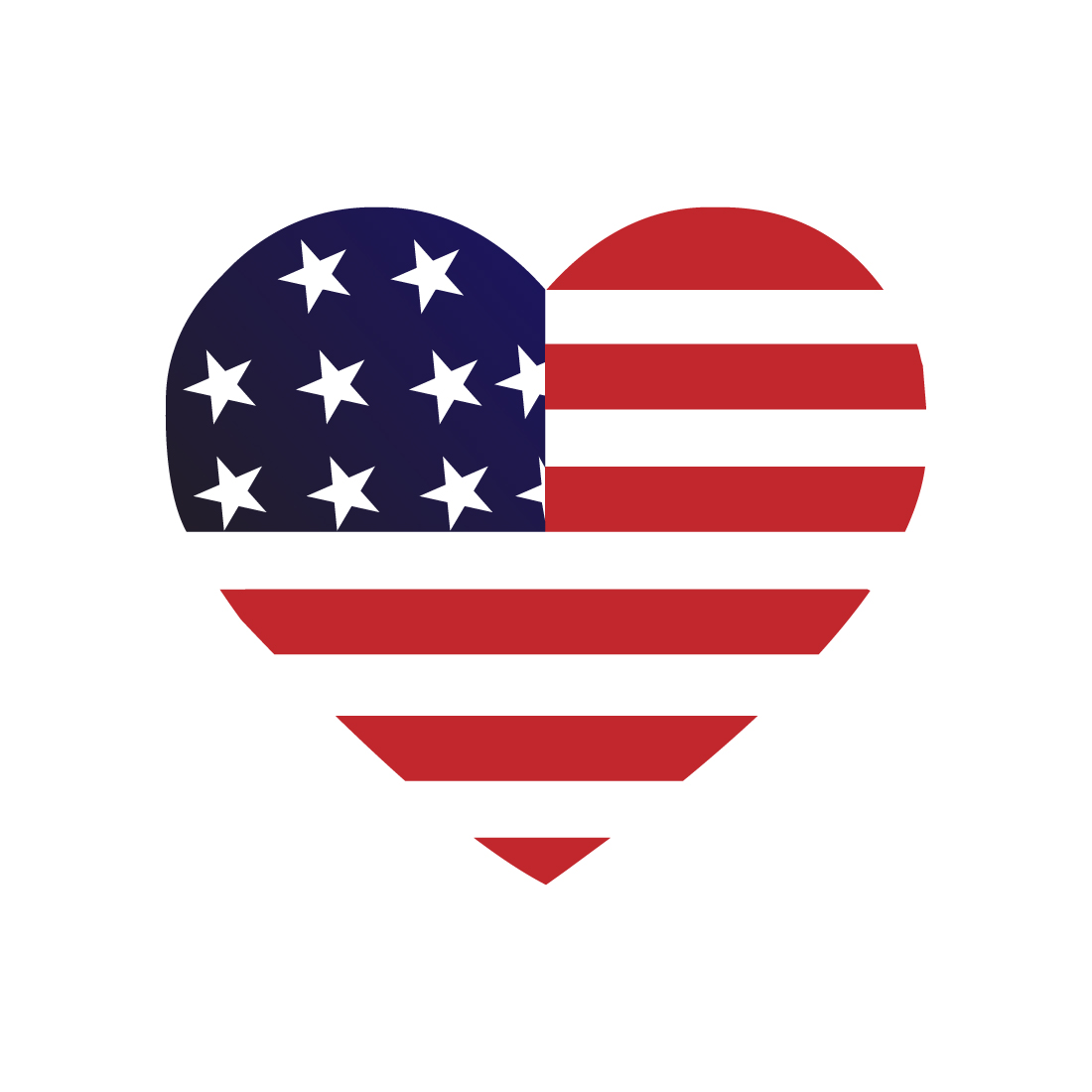 USA National flag logo design vector icon National Flag love icon template monogram illustration preview image.