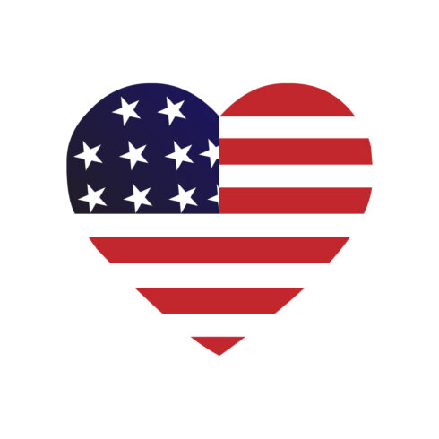 USA National flag logo design vector icon National Flag love icon template monogram illustration cover image.