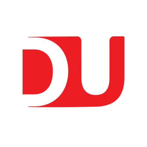 Initials DU letters logo vector icon design DU logo template design UD logo orange and white color company identity cover image.