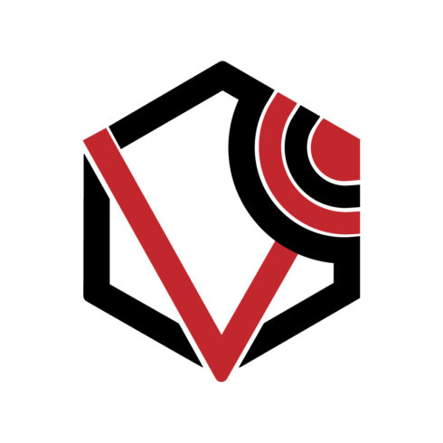 Initials V letters logo vector images V logo design red and black color polygon design cover image.