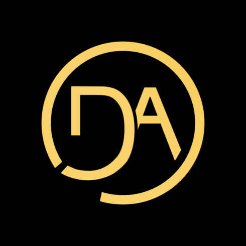 Luxury DA letters logo design vector images DA logo template arts AD circle logo design golden color best brand company identity cover image.