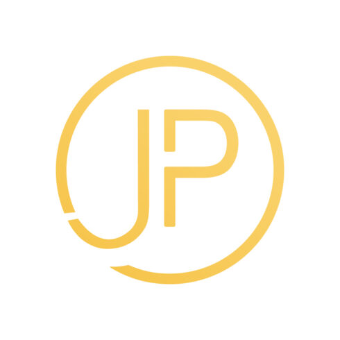 Luxury JP letters logo design vector images PJ circle logo design golden color best brand company identity JP logo template arts cover image.