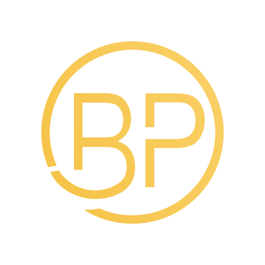 Luxury BP letters logo design vector images BP logo template arts PB circle logo design golden color best brand company identity preview image.