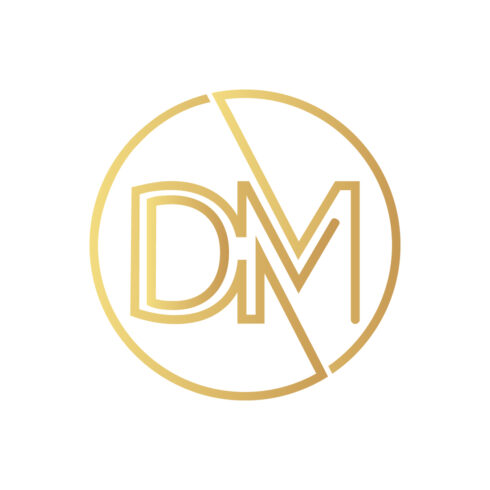 Luxury DM letters logo design vector images MD golden color circle logo monogram design DM best icon logo cover image.