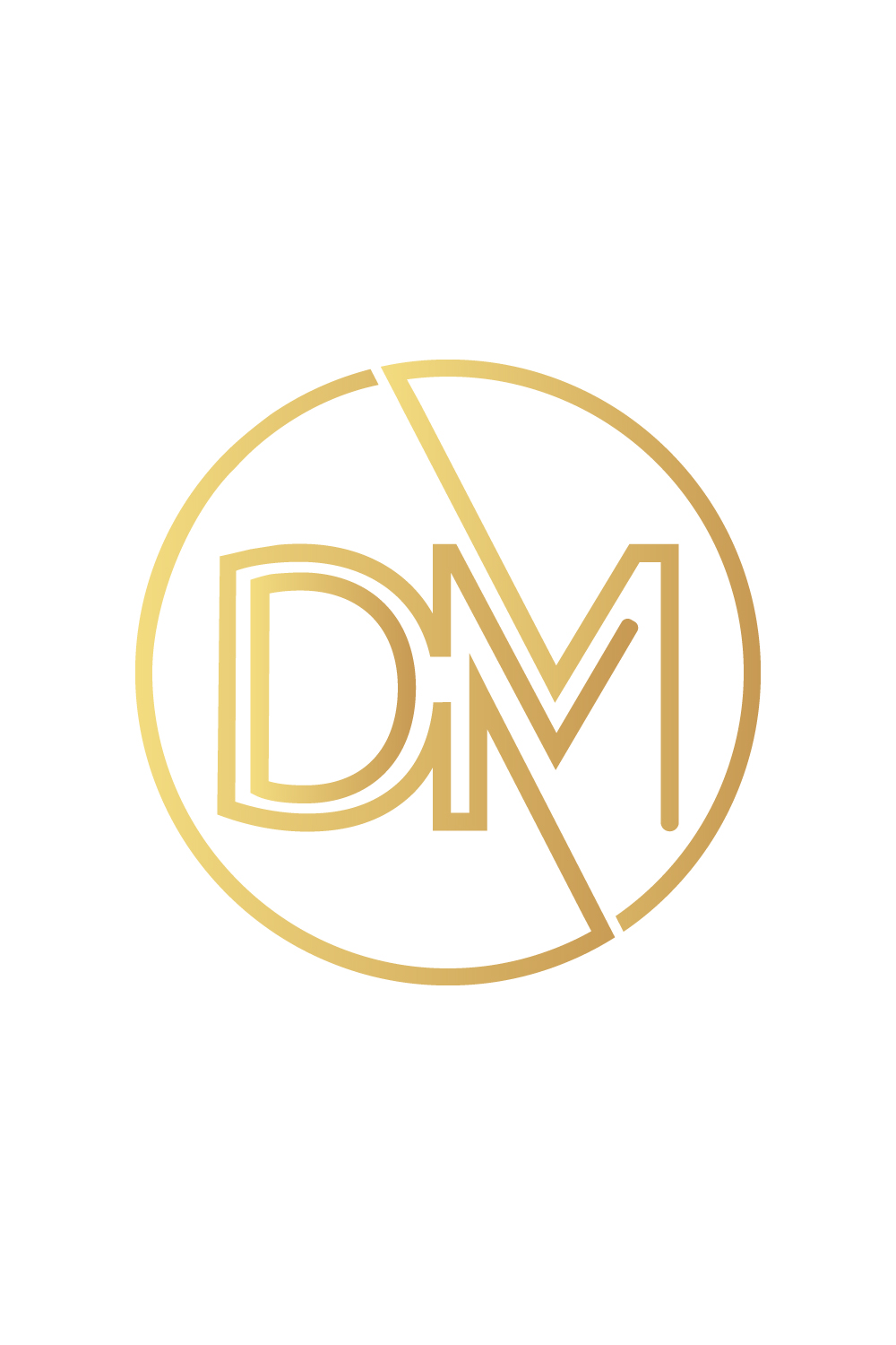 Luxury DM letters logo design vector images MD golden color circle logo monogram design DM best icon logo pinterest preview image.