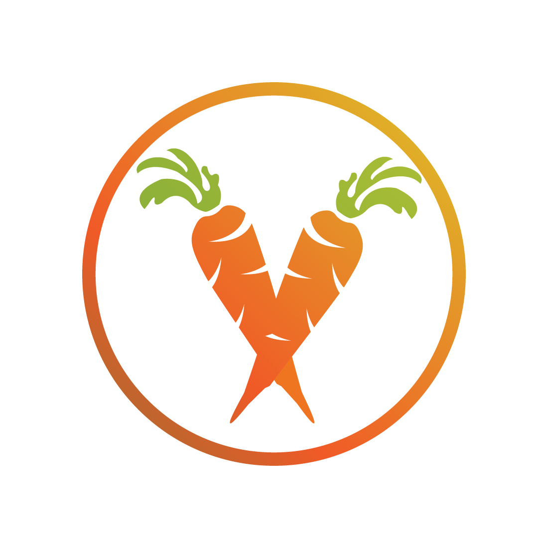 Carrot logo design vector images Carrot Green Rabbit Ears Stock vector template illustration preview image.