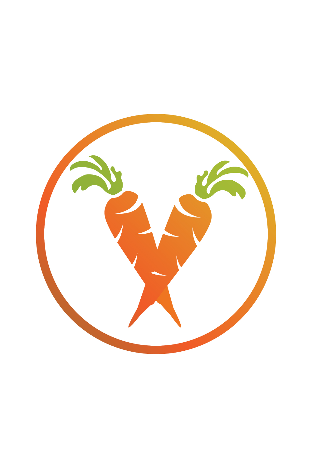 Carrot logo design vector images Carrot Green Rabbit Ears Stock vector template illustration pinterest preview image.