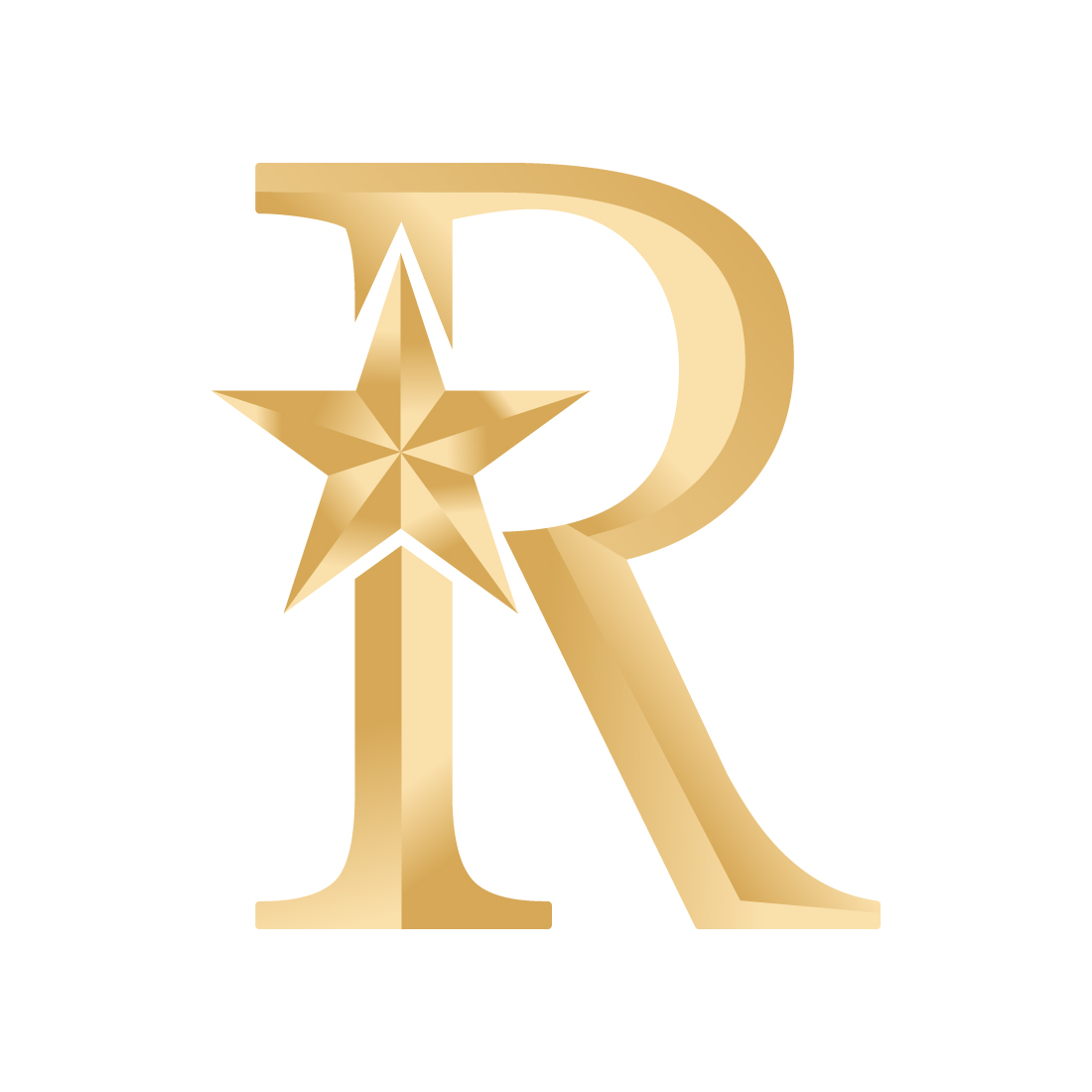 Luxury R letters logo design vector images R logo template arts R Star logo design golden color best brand company identity preview image.